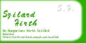 szilard hirth business card